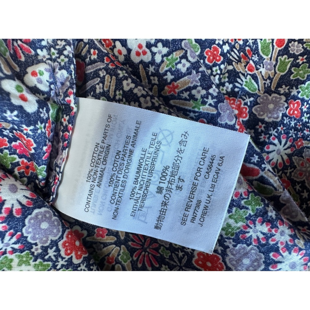 J.Crew Liberty Button Down 100% Cotton Women 0 Navy Multi Floral Career Preppy - Picture 9 of 9